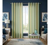 HNYDM Tende a righe verdi e gialle, tende con occhielli a righe verticali, tende moderne per finestre del soggiorno (LxA/2x173x183 cm)