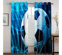 HNYDM Tende da sole a 2 pannelli con stampa 3D, motivo: giocatori di calcio, per bambini, per camera da letto e soggiorno WxH/2x140x290cm