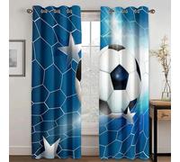 HNYDM Tende da sole a 2 pannelli con stampa 3D, motivo: giocatori di calcio, per bambini, per camera da letto e soggiorno WxH/2x70x240cm