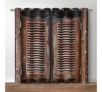 HNYDM Tende oscuranti in legno rustico, porta del fienile in legno vintage, casa colonica, camera da letto, soggiorno, decorazione per finestre, 2 pannelli WxH/2x83x210cm
