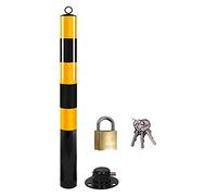 HNZHUXUE Barriera Di Parcheggio Rotonda, Dissuasore Di Sicurezza con Serratura, Dissuasore Di Sicurezza Verniciato a Polvere Giallo, per la Decorazistradale Di Aree Sensibili Al Traffico/1Pcs/76*750*2