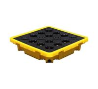 HNZHUXUE Vassoio per Secchi Di Vernice Industriale per Impieghi Gravosi e Pallet Di Raccolta Fusti, Piattaforma Di Stoccaggio Olio Modulare 1/2, Resistente Al Carico per Garage/Yellow-2Pcs/66*66*15Cm
