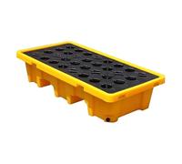 HNZHUXUE Vassoio per Secchi Di Vernice Industriale per Impieghi Gravosi e Pallet Di Raccolta Fusti, Piattaforma Di Stoccaggio Olio Modulare 1/2, Resistente Al Carico per Garage/Yellow-2Pcs/130*68*30Cm
