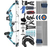 HNZMDY Arco compound da caccia per adulti set completo 30-60 LBS, kit avviamento tiro con l’arco per uomini e donne, versione destrorsi e mancini