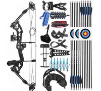 HNZMDY Arco compound da caccia per adulti set completo 30-60 LBS, kit avviamento tiro con l’arco per uomini e donne, versione destrorsi e mancini