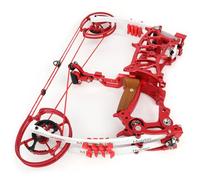 HNZMDY Set arco compound e frecce: arco lavorato a CNC con let-off dell'80%, velocità IBO di 330 fps, potenza 30-75 libbre, per caccia e tiro al bersaglio (rosso, Arco nudo)