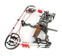 HNZMDY Set arco compound e frecce: arco lavorato a CNC con let-off dell'80%, velocità IBO di 330 fps, potenza 30-75 libbre, per caccia e tiro al bersaglio (grigio, Arco nudo)