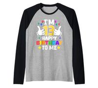 Ho 13 Anni Buon Compleanno a Me Divertente tredicesimo Compleanno Maglia con Maniche Raglan