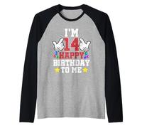 Ho 14 Anni Buon Compleanno a Me Divertente 14° Compleanno Boy Bday Maglia con Maniche Raglan