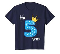 Ho 5 Anni Compleanno Ragazzi Bambino Uomo Maschio Ragazzo Maglietta, Bambini, Navy, 6 Anni