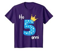 Ho 5 Anni Compleanno Ragazzi Bambino Uomo Maschio Ragazzo Maglietta, Bambini, Viola, 10 Anni