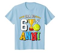 Ho 6 Anni Bambino Bimbo Compleanno Giocatore Tennis Tennista Maglietta, Bambini, Celeste, 8 Anni