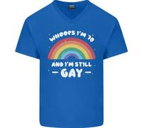 Ho 70 Anni E Sono Ancora Gay T-Shirt In Cotone Con Collo A V Per Uomini LGBT