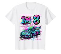 Ho 8 anni Graffiti Race Car 8 ° compleanno bambino Maglietta