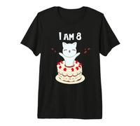 Ho 8 Anni! Simpatico Gatto/Gattino con Torta di Compleanno Maglietta Premium