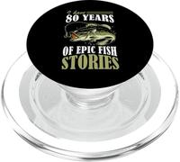 Ho 80 anni di epiche storie di pesce Pesca compleanno a tema PopSockets PopGrip per MagSafe
