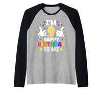 Ho 9 Anni Buon Compleanno a Me Divertente NONO Compleanno Maglia con Maniche Raglan