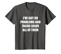 Ho 99 Problemi e Tacos risolvono Tutti Maglietta, Bambini, Asfalto, 12 Anni