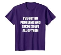 Ho 99 Problemi e Tacos risolvono Tutti Maglietta, Bambini, Viola, 2 Anni