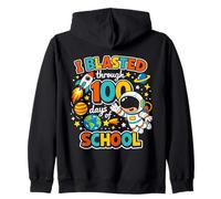 Ho Attraversato 100 Giorni di Scuola Astronauta Bambini Studenti Felpa con Cappuccio