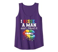 Ho baciato un uomo e mi è piaciuto LGBT Rainbow Pride Lips Canotta