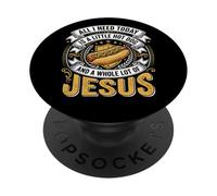 Ho bisogno di Hot Dog e di tanto Gesù, Dio cristiano Cristo PopSockets PopGrip Adesivo