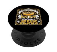 Ho bisogno di Hot Dog e di tanto Gesù, Dio cristiano Cristo PopSockets PopGrip Adesivo