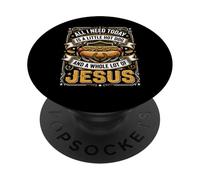 Ho bisogno di Hot Dog e di tanto Gesù, Dio cristiano Cristo PopSockets PopGrip Adesivo