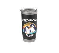 Ho bisogno di più sonno Un pinguino che dorme carino coppia che dorme prima di andare a letto Bicchiere termico in acciaio inox doppia parete