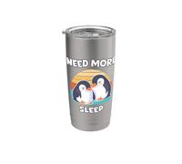 Ho bisogno di più sonno Un pinguino che dorme carino coppia che dorme prima di andare a letto Bicchiere termico in acciaio inox doppia parete