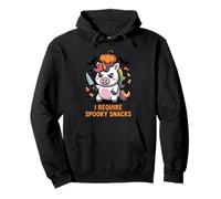Ho Bisogno di Spooky Snacks Angry Unicorn Halloween Felpa con Cappuccio
