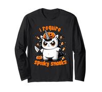 Ho Bisogno di Spooky Snacks Angry Unicorn Halloween Maglia a Manica
