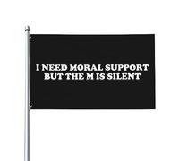 Ho bisogno di supporto morale ma la bandiera decorativa per esterni M Is Silent Premium 9,1x1,5 m - Colori vivaci, antivento e resistente all'acqua - Ideale per giardino ed eventi