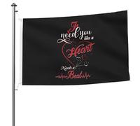 Ho Bisogno Di Te Come Un Cuore Ha Bisogno Di Un Battito Bandiera Da Cortile Resistente Alle Intemperie Bandiere Da Giardino Con 2 Occhielli Garden Flag Per All'Aperto Fattoria Esterni 90X150 Cm