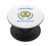 Ho bisogno di una birra - Grazie a Dio sono tedesco (grafica Pretzel) PopSockets PopGrip Adesivo