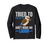 Ho Cercato di phisharmi Non Farmi Ridere Amante degli Uccelli Kookaburra Maglia a Manica
