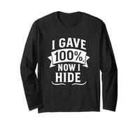 Ho dato il 100% Now I Hide Funny Social Battery Quote Maglia a Manica