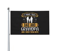 Ho Due Papà E Un Nonno E Li Dondoli Entrambi Bandiere Di Benvenuto Durevole Bandiere Da Giardino Divertente Garden Flag Decorazione Per Fattoria Esterni Interni 90X152Cm