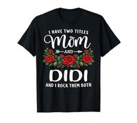 Ho Due Titoli Mamma E DIDI Mothers Day Floral Maglietta