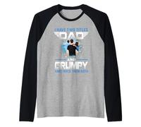 Ho Due Titoli papà E Grumpy Divertente Padri Giorno Maglia con Maniche Raglan
