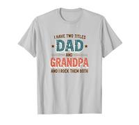 Ho Due titoli: papà e Nonno e io li Rock Entrambi Maglietta, Uomo, Argento, 3XL
