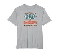 Ho Due titoli: papà e Nonno e io li Rock Entrambi Maglietta, Uomo Taglie Grandi, Grigio Melange, 6X Tall
