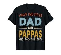 Ho Due titoli papà E Pappas Retro Festa del papà Maglietta