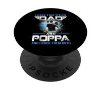 Ho due titoli papà e Poppa divertente padri giorno PopSockets PopGrip Adesivo