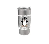 Ho fatto i conti La risposta è Penguin Shirt Fun Lover Penguin Bicchiere termico in acciaio inox doppia parete