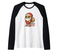 Ho Ho Ho Hustle Babbo Natale Urbano Maglia con Maniche Raglan