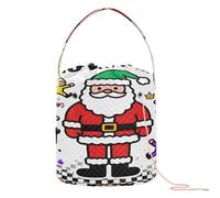 Ho Ho Ho Santa con Elfi Filato Bag Crochet Organizer Bag Borsa Portatile da Viaggio per Viaggio Crochet Forniture di Lavoro a Maglia