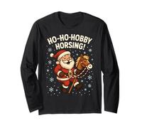 Ho-Ho-Hobby Equitazione Babbo Natale Maglia a Manica