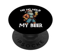 Ho Ho Hold My Beer Divertente Babbo Natale Bere Natale a luglio PopSockets PopGrip Adesivo