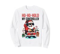 Ho Ho Hold My Controller Divertente Babbo Natale Gamer Natale Felpa